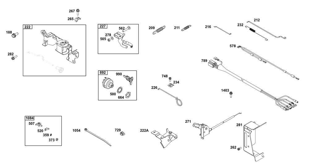 Controls Group Diagram and Parts List for 356447-0642-G1 200000 - 399999 Briggs and Stratton Engine